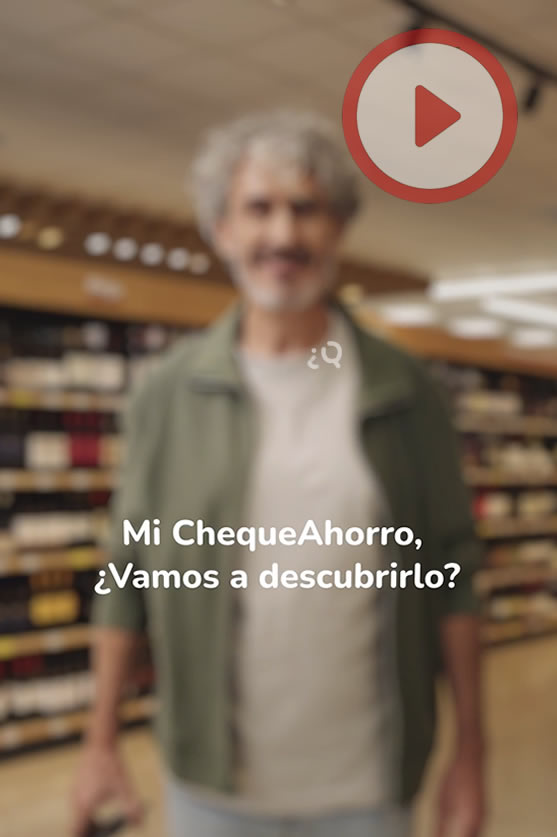 Acumula euros con los productos ChequeAhorro y utilízalos para tus próximas compras. Cuanto más uses, más ahorras.